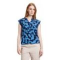 Blusentop BETTY & CO "Betty & Co Blusentop mit Print", Damen, Gr. 36, blau (dunkelblau, blau), Obermaterial: 100% Viskose., casual, figurumspielend normal, Kurzarm, Blusen