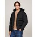 Parka TOMMY HILFIGER "ROCKIE UTILITY HOODED JACKET", Herren, Gr. XL, schwarz, Web, Obermaterial: 100% Polyamid. Futter: 100% Polyamid. Wattierung: 100% Polyester, casual, regular fit, Langarm Rippstrickbündchen, Jacken, Abnehmbare Kapuze mit Kordelzug, 2-Wege-Reißverschluss