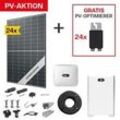 PV-Komplettanlage 10 kWp mit Huawei Wechselrichter 10 kW + Stromspeicher 10,0 kWh, 24 Solarmodulen Glas-Glas black frame & Montagesystem Aufdach (* 0% MwSt. gem. §12 Abs. 3 UstG)