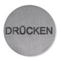 Hewi Symbol Drücken 711DXA selbstklebend, d= 52mm, Edelstahl matt