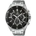 Chronograph CASIO EDIFICE "EFR-552D-1AVUEF", silber (edelstahlfarben, silberfarben), Armbanduhren, Herren, Quarzuhr, Armbanduhr, Herrenuhr, bis 10 bar wasserdicht, Stoppfunktion