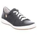 Sneaker JOSEF SEIBEL "CAREN 01", Damen, Gr. 38, schwarz, Nappaleder, sportlich, Schuhe, Freizeitschuh, Halbschuh, Schnürschuh mit gepolstertem Schaftrand