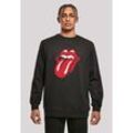 Kapuzenpullover F4NT4STIC "The Rolling Stones Rockband Classic Tongue Black", Herren, Gr. 4XL, schwarz, Obermaterial: 50% Baumwolle, 50% Polyester, casual, relaxed fit, Rundhals, Pullover, Print