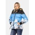 Winterjacke CIPO & BAXX "Jacke", Damen, Gr. L, blau, 100% Polyester, bedruckt, casual, regular fit normal, Langarm, Jacken, mit auffäligem Print, WM119