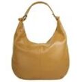 Shopper CLUTY, Damen, Gr. B/H/T: 35cm x 33cm x 7cm onesize, gelb, Leder, unifarben, leicht glänzend, Taschen, echt Leder, Made in Italy