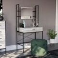 Brooklyn Industrial Dressing Table 1 Drawer Makeup Desk Vanity Set Bedroom Furniture, Grey