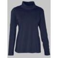 Rollkragenshirt CASUAL LOOKS "Rollkragen-Shirt" Gr. 36, blau (marine), Damen, 50% Baumwolle, 50% Modal, unifarben, Shirts