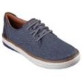 Sneaker SKECHERS "HYLAND-RATNER", Herren, Gr. 41, blau (navy, braun), Textil, Lederimitat, casual, Schuhe, Sommerschuh, Schnürschuh in veganer Verarbeitung