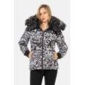 Winterjacke CIPO & BAXX "Jacken" Gr. L, weiß, Damen, 100% Polyester, bedruckt, Jacken, mit modischem Allover-Print, WM129