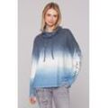 Rundhalspullover SOCCX, Damen, Gr. L, blau, Material: 53% Viskose, 43% Polyester, 4% Elasthan, bedruckt, casual, lässig geschnitten normal, Rundhals, Pullover, mit Farbverlauf