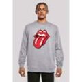 Kapuzenpullover F4NT4STIC "The Rolling Stones Rockband Classic Tongue Black", Herren, Gr. 4XL, grau (erdgrau), Obermaterial: 50% Baumwolle, 50% Polyester, casual, relaxed fit, Rundhals, Pullover, Print