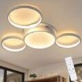 Gbly - led Deckenleuchte Deckenlampe Wohnzimmer - Weiß Schlafzimmerlampe mit Fernbedienung Dimmbar 52W Modern Wohnzimmerlampe mit 4 Metall Ringe