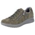 Sneaker RIEKER Gr. 41, grün (khaki), Damen, Veloursleder, Schuhe, Outdoorschuh, Halbschuh, Schnürschuh mit TEX-Membran