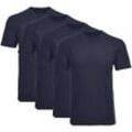 Unterhemd RAGMAN "T-Shirt 4er Pack", Herren, Gr. 4XL, N-Gr, blau (dunkelblau), Obermaterial: 100% Baumwolle CO., Unterhemden