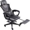 Trisens - Gaming Stuhl im modernen Racing-Design mit einklappbarer Fußstütze - Gaming Chair mit flexiblen Armlehnen - ergonomischer Gaming