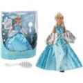 Anlily Puppe Winterprinzessin, blaues Kleid, langes blondes Haar