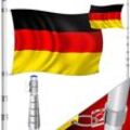 KESSER® Teleskop Fahnenmast Aluminium 6,30m Bodenhülse 60cm inkl Deutschlandfahne Höhenverstellbar Flaggenmast Mast Deutschland Flagge Alu