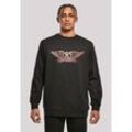 Sweatshirt F4NT4STIC "Aerosmith Rock Band Logo", Herren, Gr. L, schwarz, Obermaterial: 50% Baumwolle, 50% Polyester, casual, regular fit, Rundhals, Langarm ohne Bündchen, Sweatshirts, Premium Qualität, Rock-Musik, Band