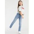 Stretch-Jeans LEVI'S KIDS "710™ SUPER SKINNY FIT JEANS" Gr. 10/140, N-Gr, blau (bleached used), Mädchen, Denim/Jeans, Obermaterial: 70% Baumwolle, 29% Polyester, 1% Elasthan, unifarben, Jeans, for GIRLS