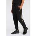 Jogginghose BOSS GREEN "Hadikonos" Gr. L, N-Gr, schwarz (schwarz002), Herren, Web, Obermaterial: 95% Baumwolle, 5% Elasthan, Hosen, mit BOSS Logodruck