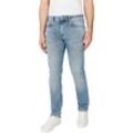 Tapered-fit-Jeans PEPE JEANS "TAPERED JEANS", Herren, Gr. 31, Länge 32, blau (medium destroy), Denim/Jeans, Obermaterial: 99% Baumwolle, 1% Elasthan, casual, gerade, unten schmal, Jeans