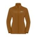 Fleecejacke JACK WOLFSKIN "BAISELBERG FZ M", Herren, Gr. L (52), braun (safflower), Obermaterial: 95% Polyester, 5% Elastan; Futter: 100% Polyester, Jacken