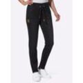 Jogg Pants Gr. 20, Kurzgrößen, schwarz (schwarz, denim), Damen, 99% Baumwolle, 1% Elasthan, unifarben, Jeans