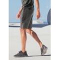 Shorts AUTHENTIC LE JOGGER Gr. XL (56/58), XXL, grau (anthrazit), Herren, Obermaterial: 75% Polyester, 20% Viskose, 5% Elasthan, unifarben mit Farbeinsatz, meliert, Mesh, Hosen, mit Mesheinsätzen und seitlichen Reißverschlusstaschen