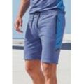 Shorts AUTHENTIC LE JOGGER Gr. XL (56/58), XXL, blau, Herren, Obermaterial: 75% Polyester, 20% Viskose, 5% Elasthan, unifarben mit Farbeinsatz, meliert, Mesh, Hosen, mit Mesheinsätzen und seitlichen Reißverschlusstaschen