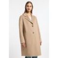 Wollmantel FRIEDA & FREDDIES "Wool Coat / Ria", Damen, Gr. 40, beige (hellbeige), 65% Polyester, 30% Wolle, 5% sonstige Fasern, gemustert, casual, regular fit, Langarm, Mäntel, mit Farb- und Materialkombination