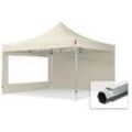 TOOLPORT 4x4m Aluminium Faltpavillon, inkl. 2 Seitenteile, creme - (600182)