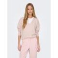 V-Ausschnitt-Pullover ONLY "ONLRICA LIFE L/S V-NECK PULLO KNT NOOS", Damen, Gr. L (40), icy pink detail:with melange, Strick, Feinstrick, Obermaterial: 93% Polyester, 4% Nylon, 3% Elasthan, meliert, modisch, V-Ausschnitt, Langarm Rippbündchen, Pullover