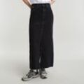 Maxirock G-STAR "Viktoria Long Skirt wmn", Damen, Gr. 27, worn in schwarz obsidian, Web, Obermaterial: 100% Baumwolle, casual, straight fit lang, Röcke, im Jeans-Look