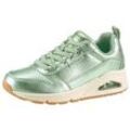 Sneaker SKECHERS "UNO-METALLIXS", Damen, Gr. 39, grün (mintgrün), Leder, metallic, sportlich, Schuhe, Keilsneaker, Plateausneaker im Metallic-Look