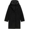 TOM TAILOR Damen 2-in-1 Look Wintermantel, schwarz, Uni, Gr. XS