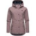 Softshelljacke RAGWEAR "Margge Shell" Gr. L (40), lila (mauve), Damen, Obermaterial: 100% Polyester; Innenfutter: 100% Polyester, Jacken, wasserdichte Damen Übergangsjacke mit großer Kapuze