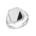 Fingerring FIRETTI "Schmuck Geschenk Silber 925 Herrenring Silberring Siegelring" Gr. 20, silber (silberfarben, schwarz, schwarz), Fingerringe, Herren, 20, Silber 925 (Sterlingsilber), 3,5mm, mit Achat