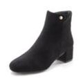 Stiefelette LASCANA, Damen, Gr. 37, schwarz, Obermaterial: 100% Textilmaterial. Futter: 100% Textilmaterial. Decksohle: 100% Textilmaterial. Laufsohle: 100% Synthetik, unifarben, klassisch, Schuhe, mit bequemen Blockabsatz, Ankle Boots, Stiefel VEGAN, Topseller