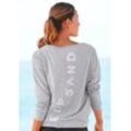 ELBSAND Langarmshirt 'Eltje' grau Gr. XXL für Damen. Rundhals und Logodruck. Figurumspielend. Nachhaltig.