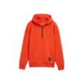 TOM TAILOR DENIM Herren Relaxed Fit Hoodie Sweatshirt mit Reißverschluss, orange, Uni, Gr. XXL