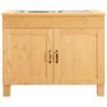 Spülenschrank HOME AFFAIRE "Alby", beige (natur gebeizt, gewachst), B:100cm H:85cm T:50cm, Schränke, Breite 100 cm, 1 Fach