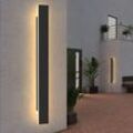 Wandleuchte led außen Wandlampe - 32W Außenleuchte schwarz 3000K IP65 Wasserdicht lange Außenlampe 100CM Villa Außenwandleuchte aus Acryl