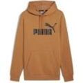 Kapuzensweatshirt PUMA "ESS BIG LOGO HOODIE FL (S)" Gr. L, braun (caramel latte), Herren, Fleece, Obermaterial: 66% Baumwolle, 34% Polyester, bedruckt, Sweatshirts