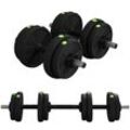 SPORTNOW 2-in-1 Hantel Set, 15 kg verstellbar Dumbbell Set mit 8 Hantelscheiben