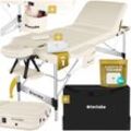 tectake® 3 Zonen Massageliege, Breite 70 cm, Polsterung 5 cm, mit Aluminiumgestell, 212 x 103 x 90 cm