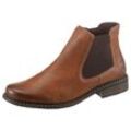 Chelseaboots RIEKER Gr. 39, braun (cognac, used), Damen, Lederimitat, used, Schuhe, Stiefelette, Boots, Blockabsatz, in klassischer Optik, Topseller