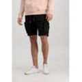 Sweatshorts ALPHA INDUSTRIES "Alpha Industries Men - Shorts Cotton Twill Jogger Short", Herren, Gr. L, Normalgrößen, schwarz, Shell: 98% Cotton, 2% Elastane, Hosen