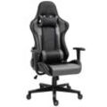 Ergonomischer Bürostuhl Gaming Stuhl Kunstleder Schaumstoff Schwarz