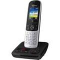 Panasonic KX-TGH720GS DECT Schnurloses Telefon analog Anrufbeantworter, Freisprechen Schwarz, Silber