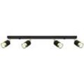 Greenice - sollux Beleuchtung Nero Spotlight Bar de Decke, Schwarz/Gold, 4x GU10